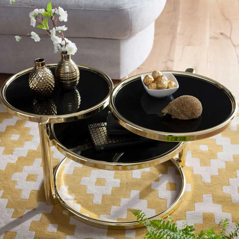 Sale Wohnen Design Wohnzimmertisch mit 3 Glas Platten - Santorina