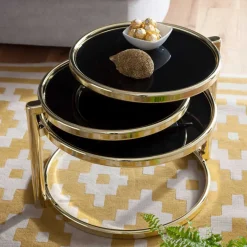 Sale Wohnen Design Wohnzimmertisch mit 3 Glas Platten - Santorina