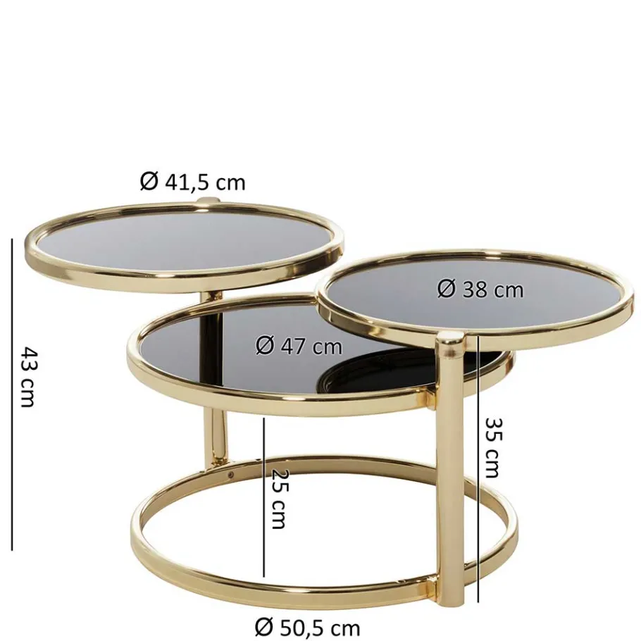Sale Wohnen Design Wohnzimmertisch mit 3 Glas Platten - Santorina