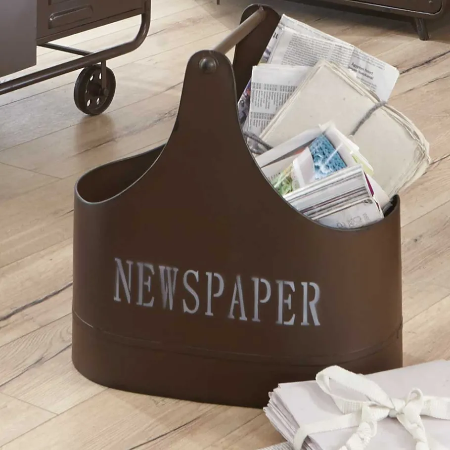 Clearance Wohnen Design Zeitungskorb Lioban in Braun