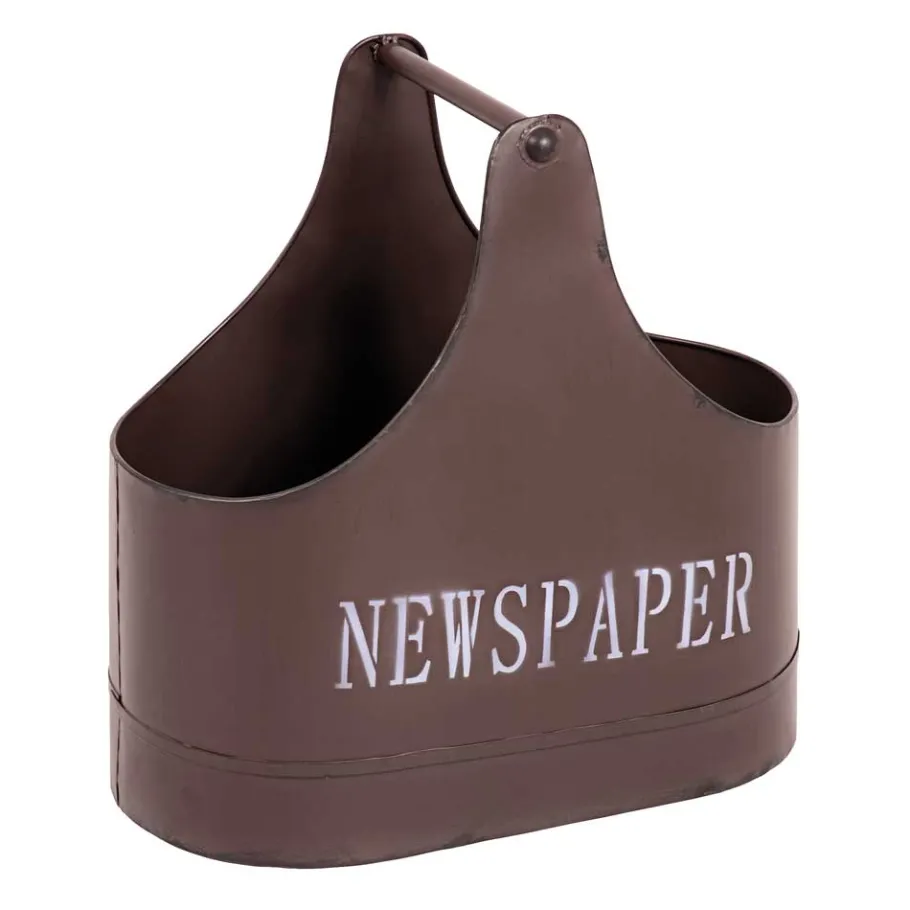 Clearance Wohnen Design Zeitungskorb Lioban in Braun