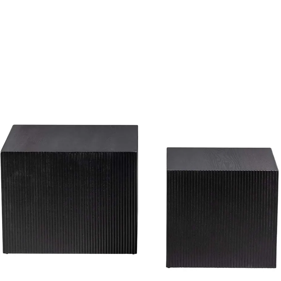 Best Wohnen Design Zweisatz Beistelltisch in Schwarz - Canpur (zweiteilig)