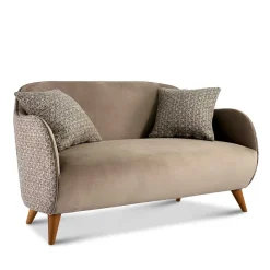 Hot Wohnen Design Zweisitzer in Beige und Hellbraun - Maria