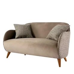 Hot Wohnen Design Zweisitzer in Beige und Hellbraun - Maria