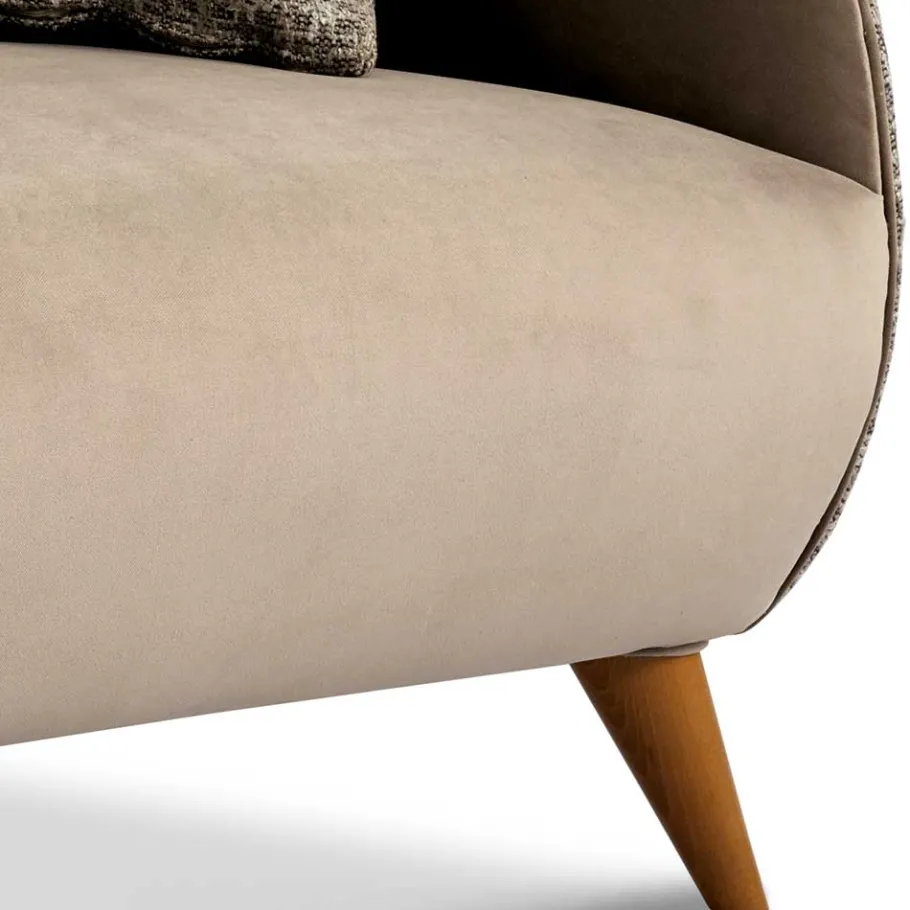 Hot Wohnen Design Zweisitzer in Beige und Hellbraun - Maria