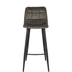 Online Wohnen Design-Barstühle in Dunkelgrün Velours - Ciudada (2er Set)