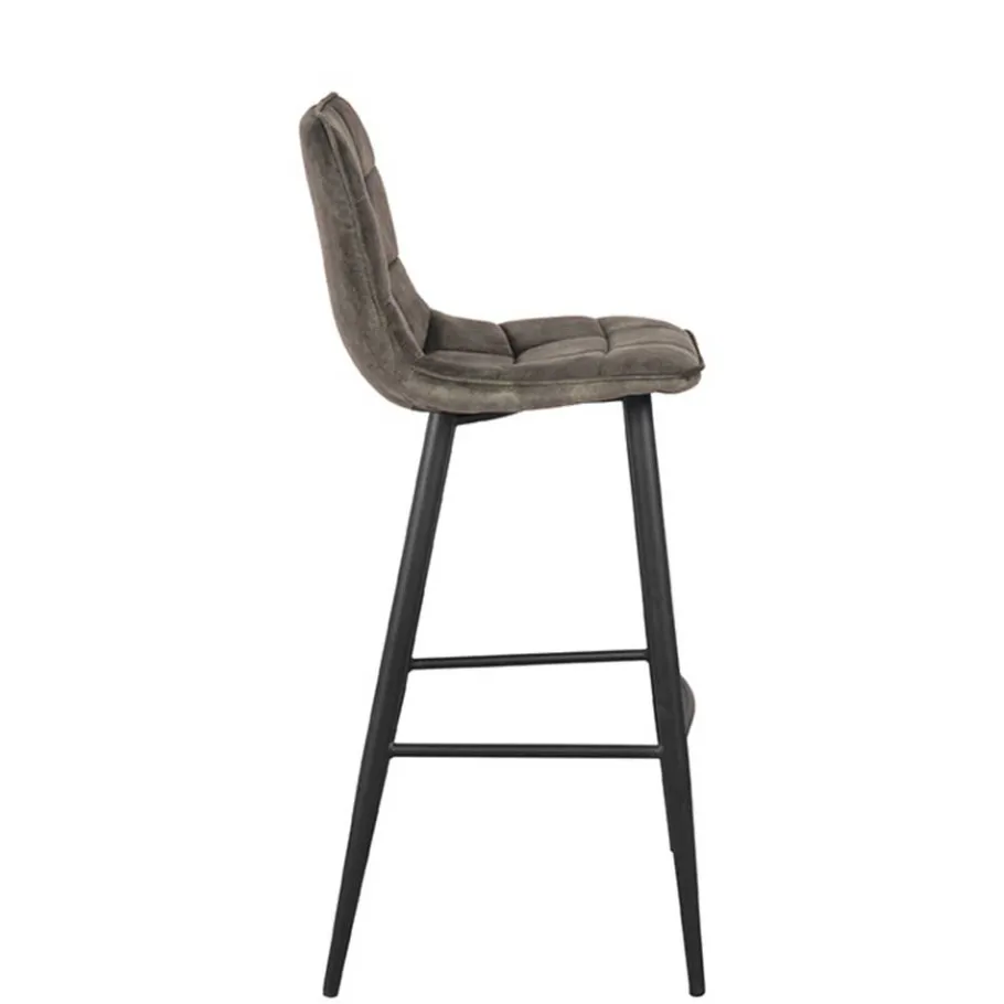 Online Wohnen Design-Barstühle in Dunkelgrün Velours - Ciudada (2er Set)