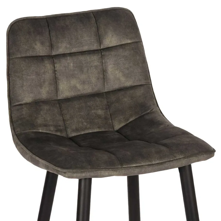 Online Wohnen Design-Barstühle in Dunkelgrün Velours - Ciudada (2er Set)