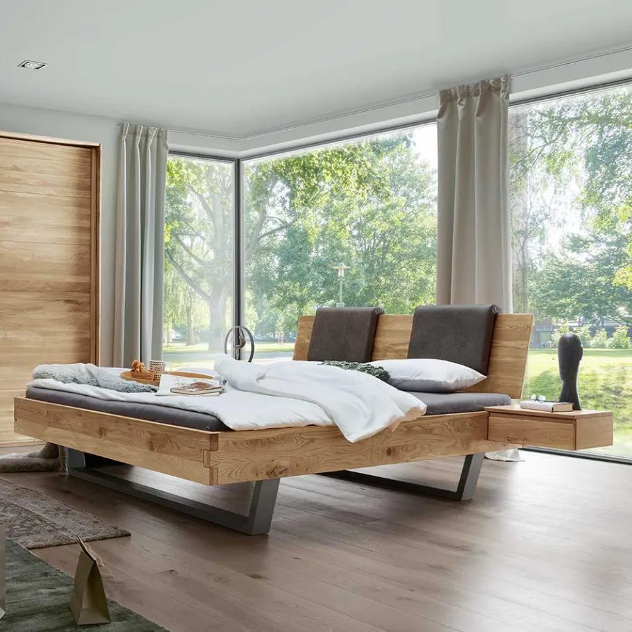 Sale Wohnen Designbett & Hänge-Nachttische - Aryvano (dreiteilig)