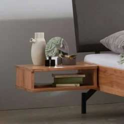 Clearance Wohnen Designbett aus Wildbuche Natur & Kunstleder - Adreana
