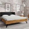 Best Wohnen Designbett aus Wildeiche Natur & Stahl Schwarz - Mandirov