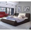 New Wohnen Designbett in Dunkelbraun mit Creme - Dyronna