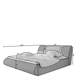 New Wohnen Designbett in Dunkelbraun mit Creme - Dyronna