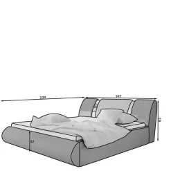 New Wohnen Designbett in Dunkelbraun mit Creme - Dyronna