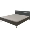 Outlet Wohnen Designbett in Dunkelgrau mit Chrom - Bambina