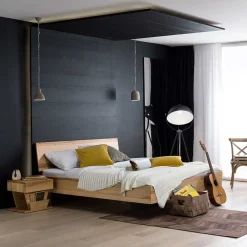 Wohnen Designbett in Schwebeoptik Puig mit Nachttisch Set (dreiteilig)