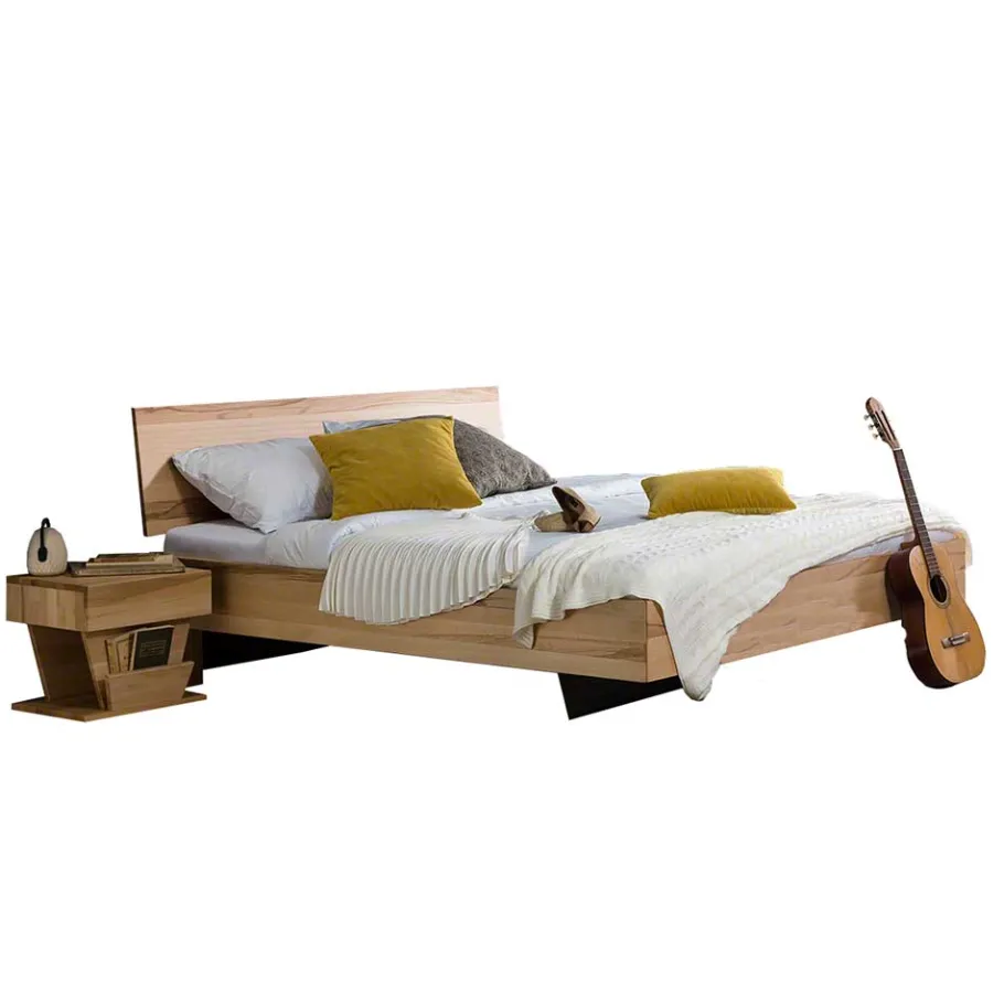Wohnen Designbett in Schwebeoptik Puig mit Nachttisch Set (dreiteilig)