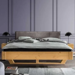 Sale Wohnen Designbett mit Holzkufen aus Kiefer gelaugt - Ravilon