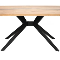 Online Wohnen Design-Eichentisch mit Buchenholz-Spidergestell - Drakura