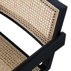 New Wohnen Designer Armlehnenstuhl aus Rattan Wiener Geflecht - Leano