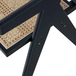 New Wohnen Designer Armlehnenstuhl aus Rattan Wiener Geflecht - Leano