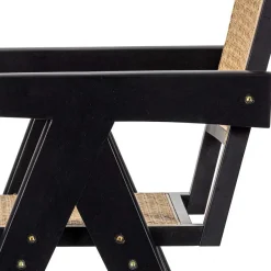 New Wohnen Designer Armlehnenstuhl aus Rattan Wiener Geflecht - Leano