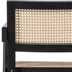 New Wohnen Designer Armlehnenstuhl aus Rattan Wiener Geflecht - Leano