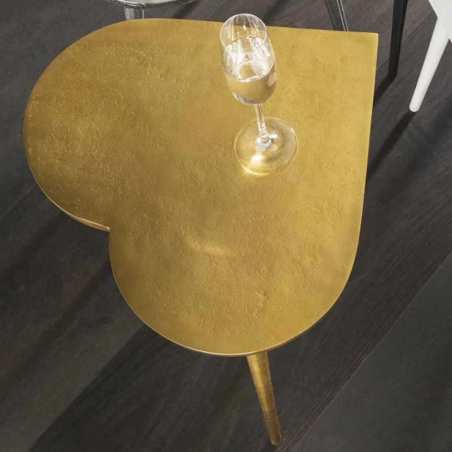 Hot Wohnen Designer Beistelltisch in Gold - Cocoa