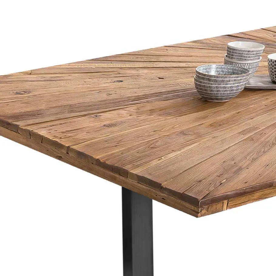 Hot Wohnen Designer Esstisch aus Recyclingholz Teak - Lolly
