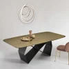 Outlet Wohnen Designer Esstisch mit Strukturglas Platte in Bronze - Curney