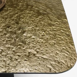 Outlet Wohnen Designer Esstisch mit Strukturglas Platte in Bronze - Curney