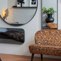 Wohnen Designer Sofa mit Wiedehopf Vogel & Blumen - Fanos