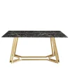 Clearance Wohnen Designer Tisch mit Glasplatte in Marmor Optik - Mooney