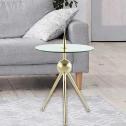 Clearance Wohnen Designer-Beistelltisch mit Glasplatte - Tellimo