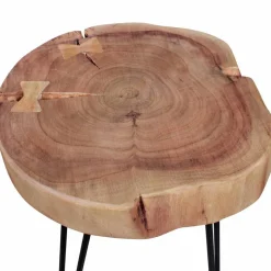 Hot Wohnen Designertisch Lariona mit Baumscheibe und Metall-Gestell