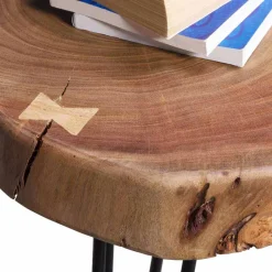 Hot Wohnen Designertisch Lariona mit Baumscheibe und Metall-Gestell