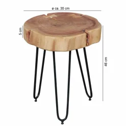 Hot Wohnen Designertisch Lariona mit Baumscheibe und Metall-Gestell