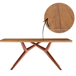 New Wohnen Design-Esstisch aus Altholz Teak - Canarie