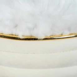 New Wohnen Designhocker in Cremeweiß Samtvelours - Ganuhr