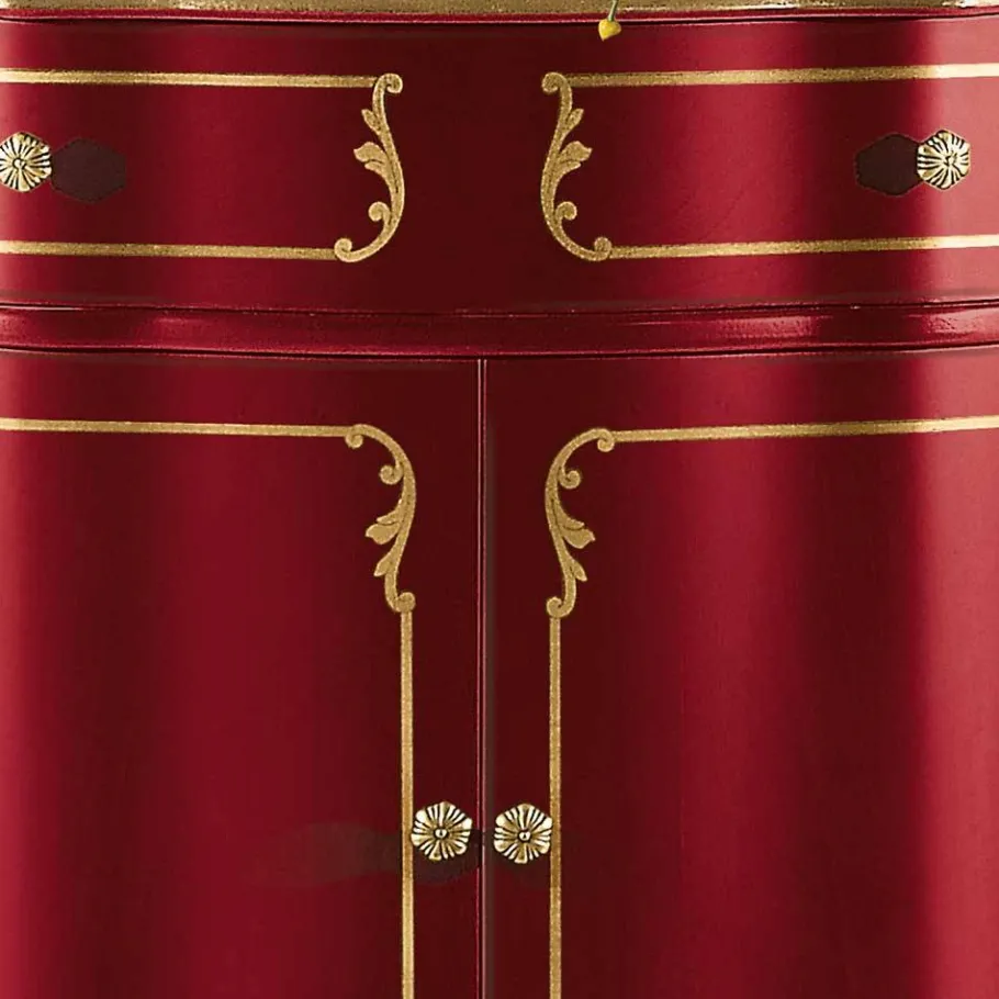 Clearance Wohnen Design-Kommode in Rot und Gold - Julya