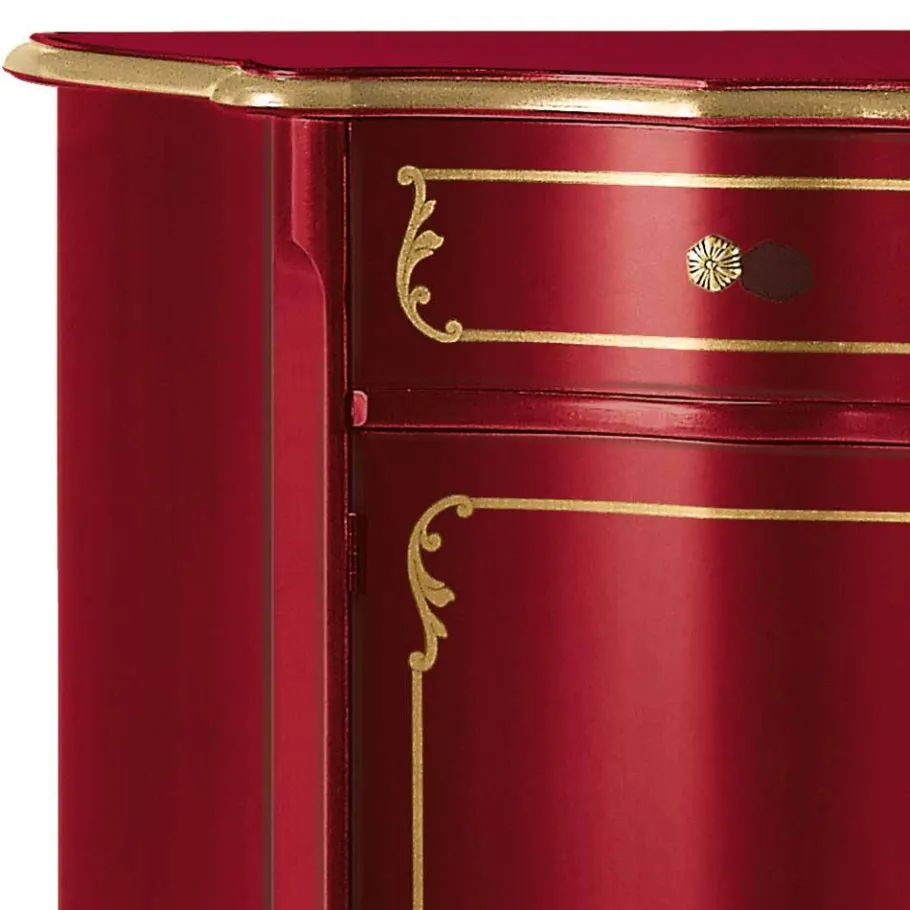 Clearance Wohnen Design-Kommode in Rot und Gold - Julya