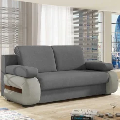 Outlet Wohnen Design-Schlafsofa in Grau und Hellgrau - Blascina