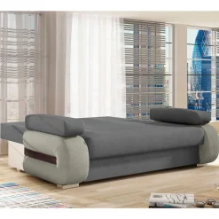 Outlet Wohnen Design-Schlafsofa in Grau und Hellgrau - Blascina