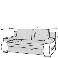 Outlet Wohnen Design-Schlafsofa in Grau und Hellgrau - Blascina