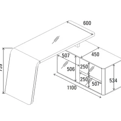 Wohnen Designschreibtisch Owiconta in Weiß