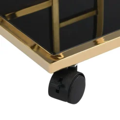 Online Wohnen Design-Servierwagen in Schwarz Glas - Ranieros