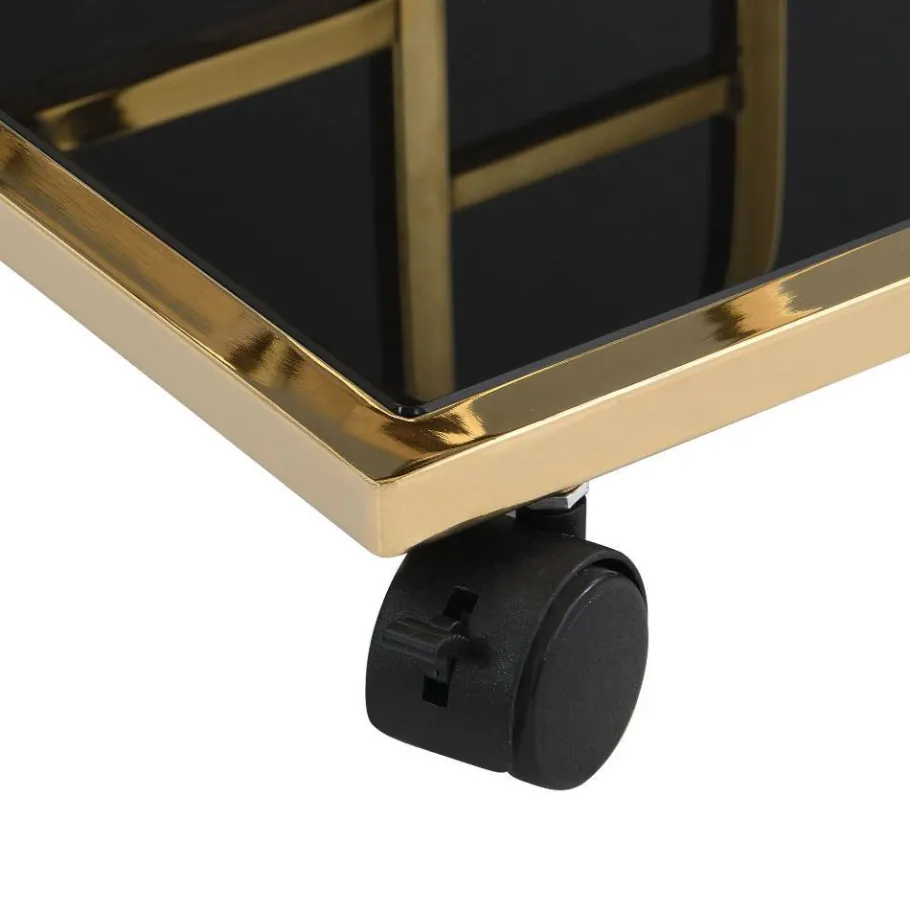 Online Wohnen Design-Servierwagen in Schwarz Glas - Ranieros