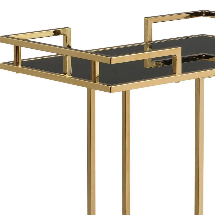Online Wohnen Design-Servierwagen in Schwarz Glas - Ranieros