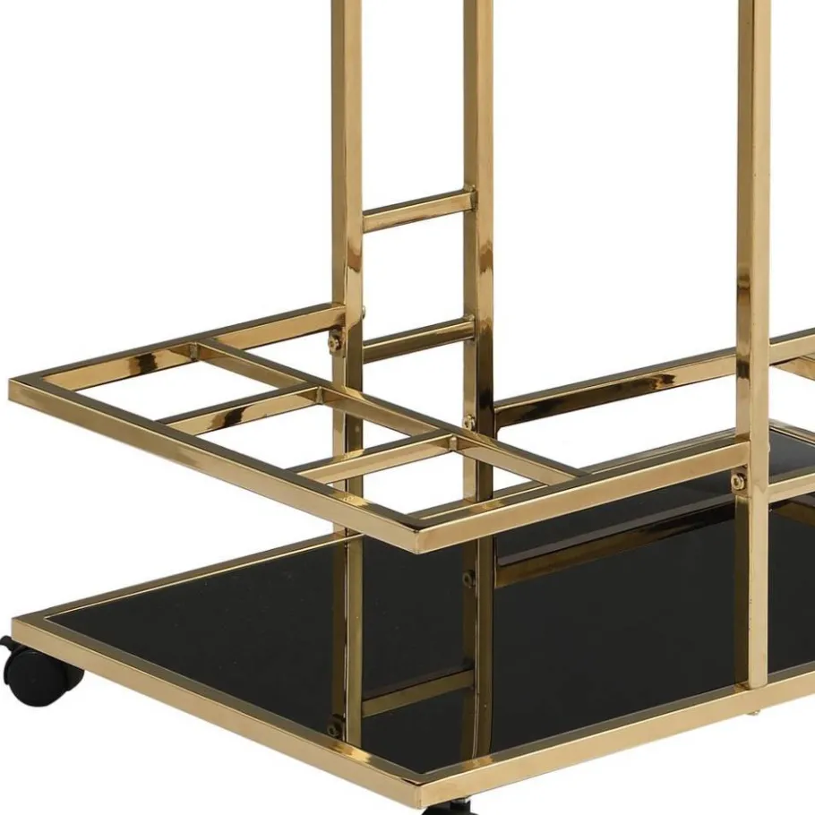 Online Wohnen Design-Servierwagen in Schwarz Glas - Ranieros