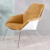 Clearance Wohnen Designsessel in Gelb und Weiß - Navarra (2er Set)